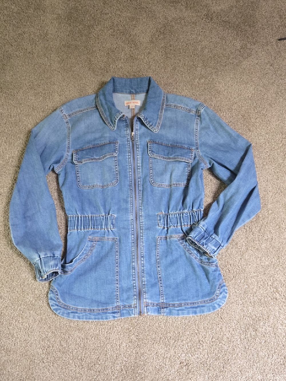 Knox Rose Women’s Blue Denim Zip-Front Jacket XS